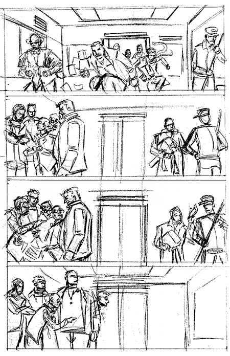 Crymson Dynamo #4, page 7, layouts