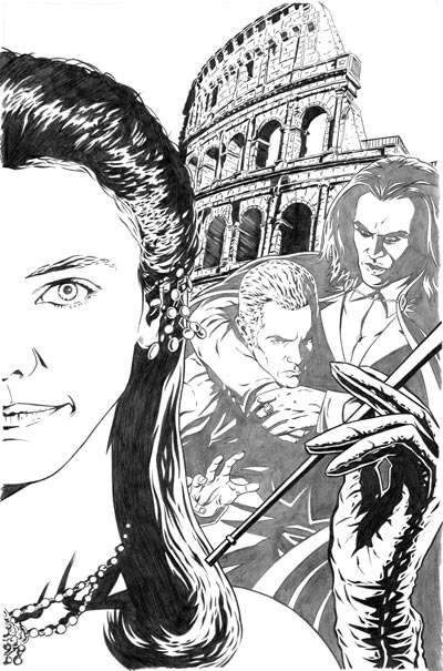 Spike Vs. Dracula 4 Cover Pencils